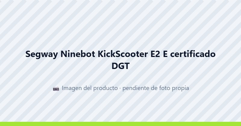 Segway Ninebot KickScooter E2 E certificado DGT